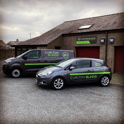 Carlton Blinds vans and office