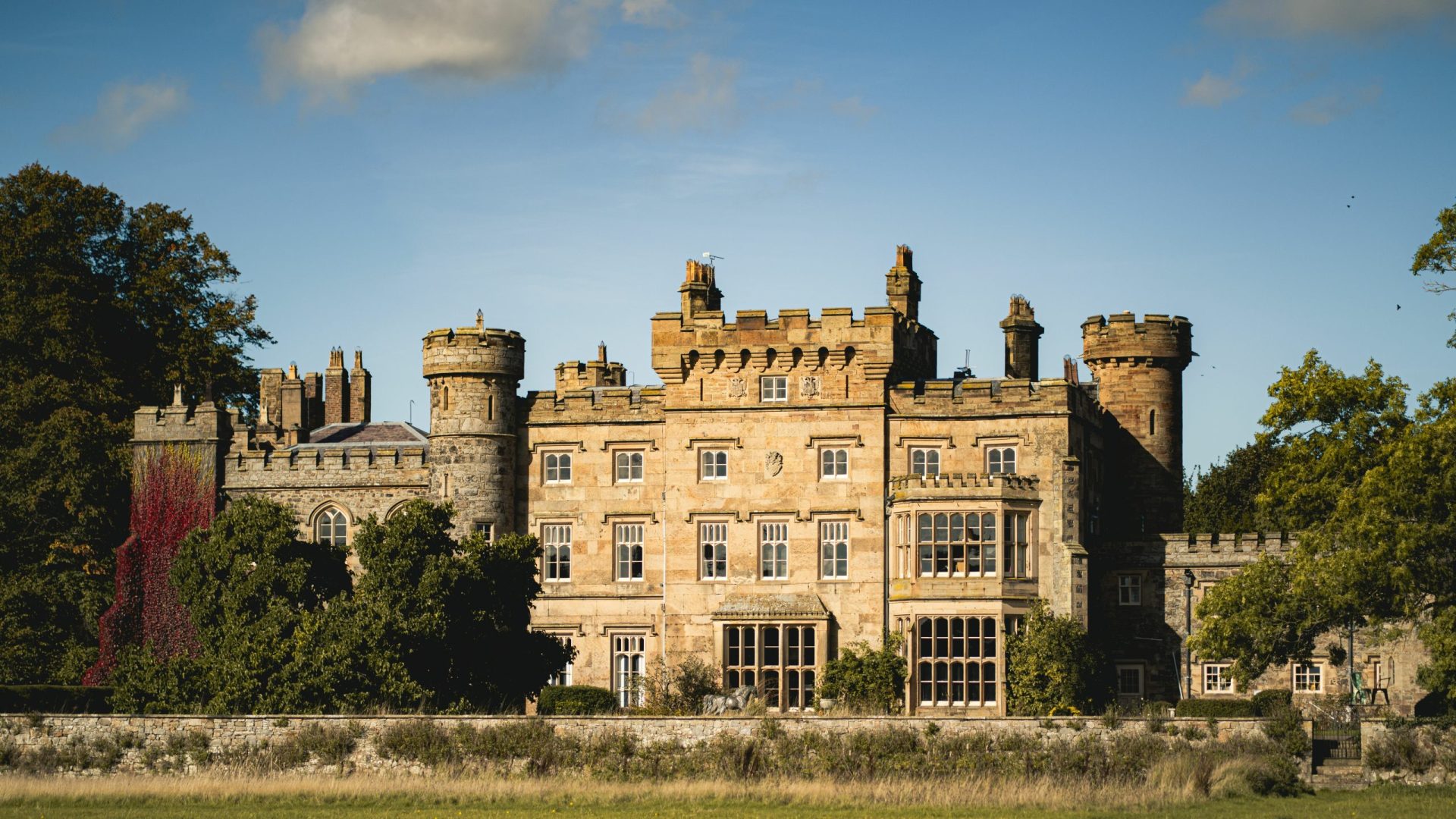 Beautiful view of an old castle at daytime in Wrexham, North Wales, United Kingdom